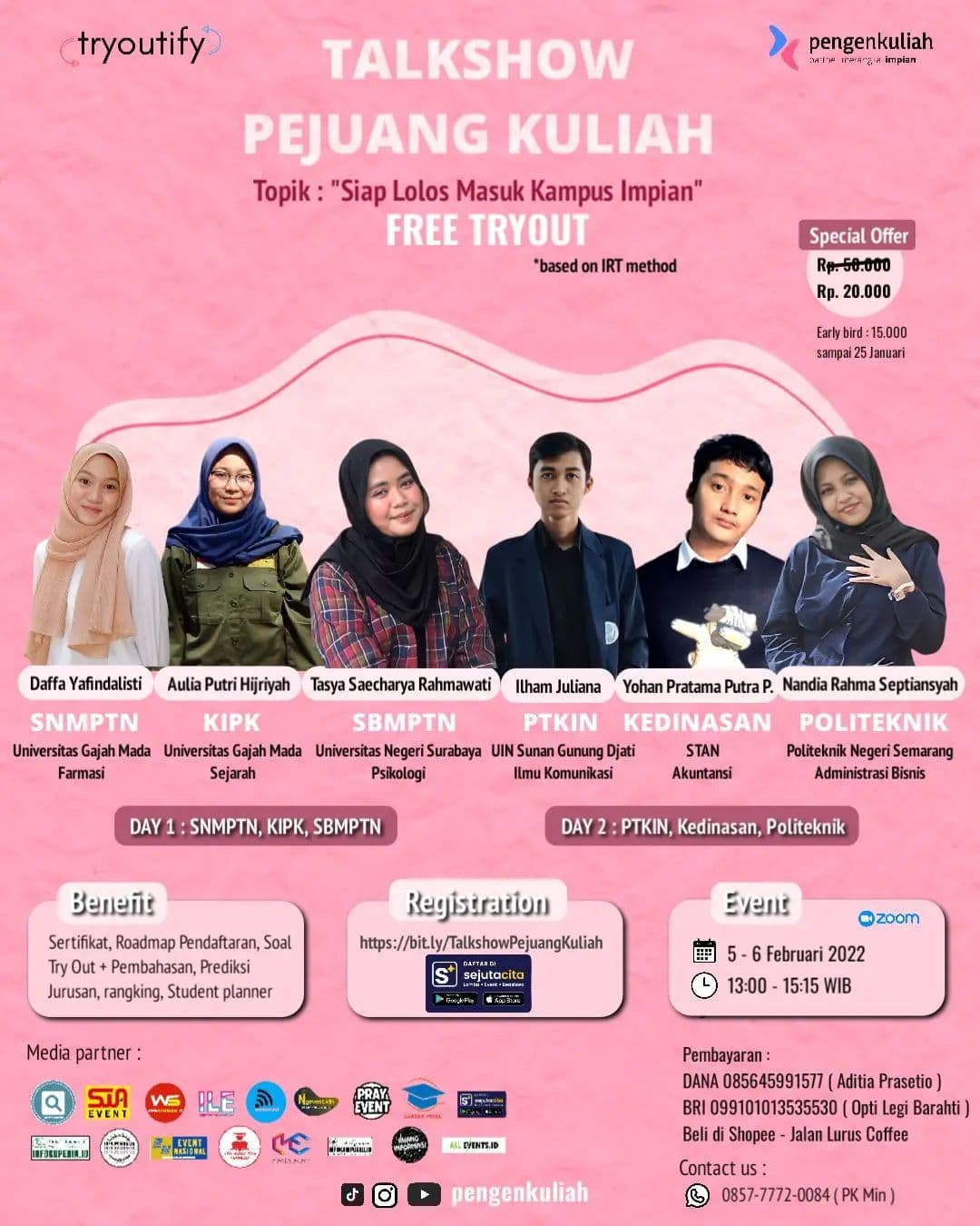 Talkshow Pejuang Kuliah - Siap Lolos Masuk Kampus Impian